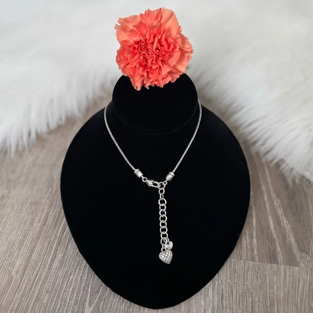 💓BRIGHTON “Enchanted Hearts” Reversible Sliding Hearts Necklace Retired Vintage - Picture 5 of 6